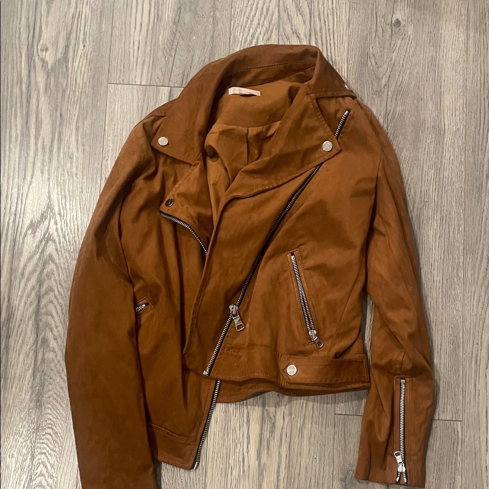 LOFT Women's Tan Leather Jacket